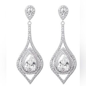Believe by Brilliance Elegant Silver Drop Earrings